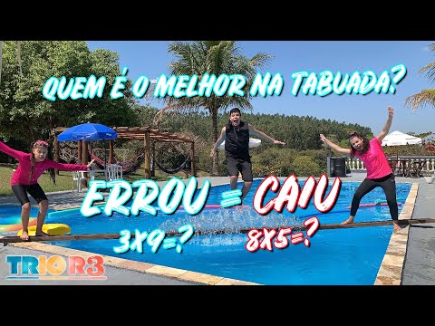 Trio R3 - Quem errou mais na Tabuada❓ERROU= CAIU NA PISCINA💦💦💦