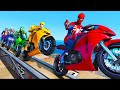 Desafio Legais Em Carros Motos Caminhões Com Homem Aranha Duende Verde E Super Heróis GTA V