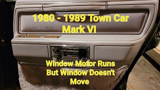 1980 - 1989 Lincoln Town Car Rear Window Motor Runs But Window Doesn't Move. Motor Torque Pin Fix