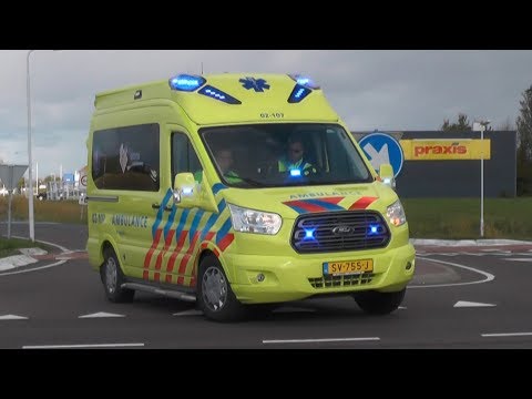 [Primeur][Wail & E-Horn] Novaris XL Ambulance 02-107 Stiens naar melding in Leeuwarden