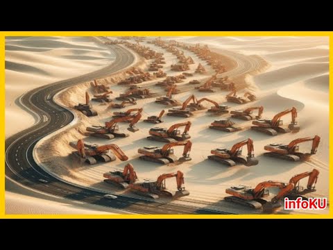 China erobert die Wüste | Tausende schweres Gerät arbeiten in der chinesischen Wüste