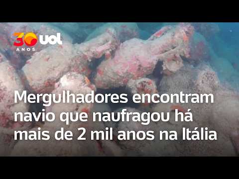 Naufrágio Romano: Mergulhadores encontram navio de 2.100 anos na costa da Itália