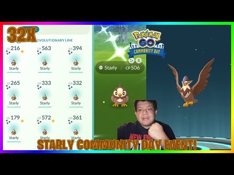 *NEW* STARLY COMMUNITY DAY IN POKEMON GO! 32x Shiny Starly Caught & 2x Shundo Starly Caught!!