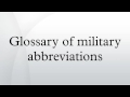 Glossary Of Military Abbreviations