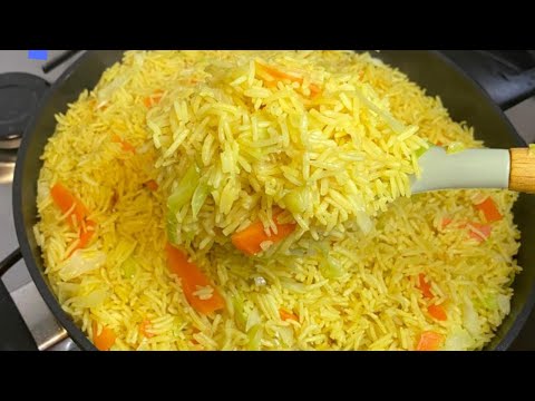 A Simple Vegetable Rice Recipe//Tumeric, Curry Rice Recipe// Masof's Kitchen