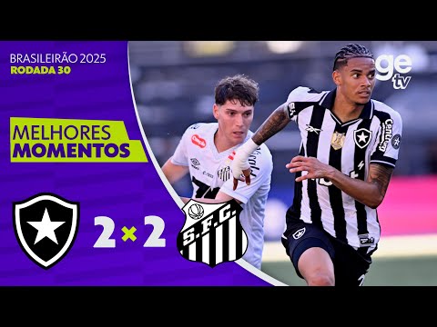 Gols e lances de Botafogo x Santos