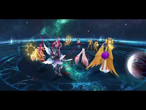 Saint Seiya:Awakening - galactic duels Athena first time trial run... Skill still 1111 😂😂