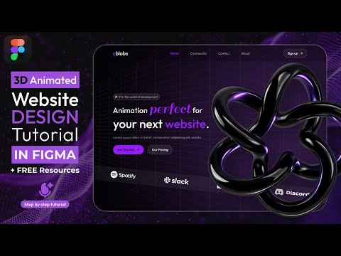 Animated 3D Figma Website Design || FREE Resources || DVxUI