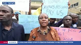 Protesters Block Entrance To Finance Ministry, Accountant General's Office
