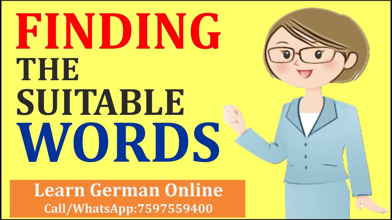 FINDING THE SUITABLE WORDS  German Grammar in Hindi  German for Beginner A1  Learn German