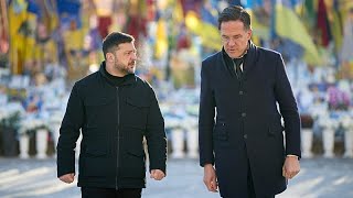 El jefe de la OTAN, Mark Rutte, llega a Kiev en visita no anunciada