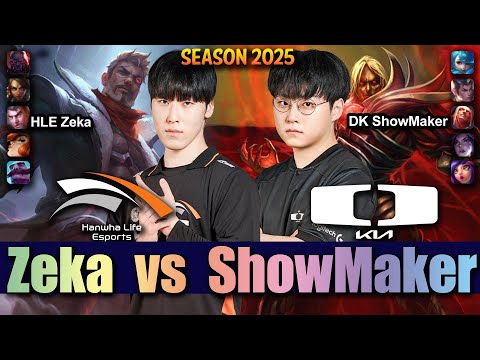 DK ShowMaker vs HLE Zeka - ShowMaker VLADIMIR vs Zeka JAYCE Mid - Patch 25.18 KR Ranked | lolrec