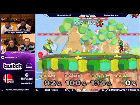 DL4.5 - Beat + Hack Vs. MISTRRLOVE + P-Chips - Losers Quarters - Melee Doubles
