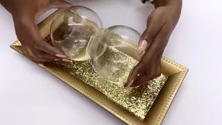 LOOK AT ANOTHER WAY TO USE ROUND GLASS CANDLE HOLDERS/ DOLLAR TREE WALL Ideas