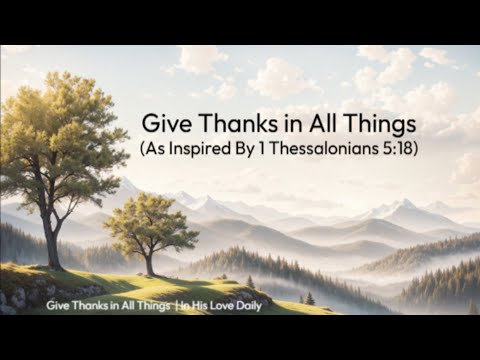 Give Thanks in All Things (1 Thessalonians 5:18)