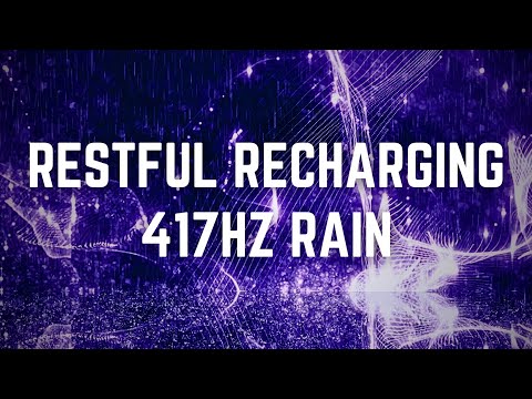 RESTFUL RECHARGING 417Hz RAIN | Black Screen | 12 Hours | No Midway Ads | Relax/ Sleep/ Calm Anxiety