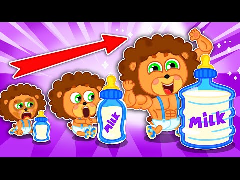 LeonCito | Botella de leche pequeña, mediana y grande | Dibujos animados | Video Para Niños