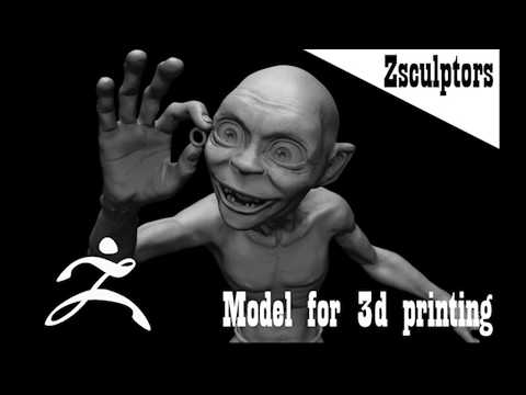 Gollum sculpting time lapse, Zbrush / For 3D Printing