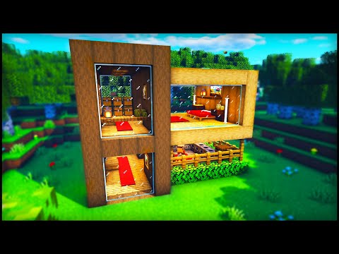 Random Steve Guy - Minecraft: Wooden Modern Survival House | How to build a Cool Wooden House Tutorial