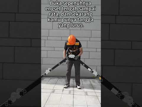 Gambar Krisbow Tangga Lipat Aluminium 3.27 Meter 4x3 Step - Hitam