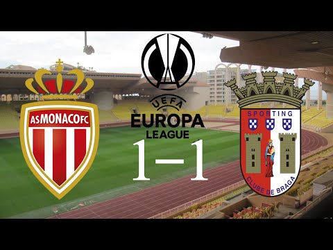 AS MONACO VS SPORTING BRAGA 1-1 HIGHLIGHTS | UEFA EUROPA LEAGUE