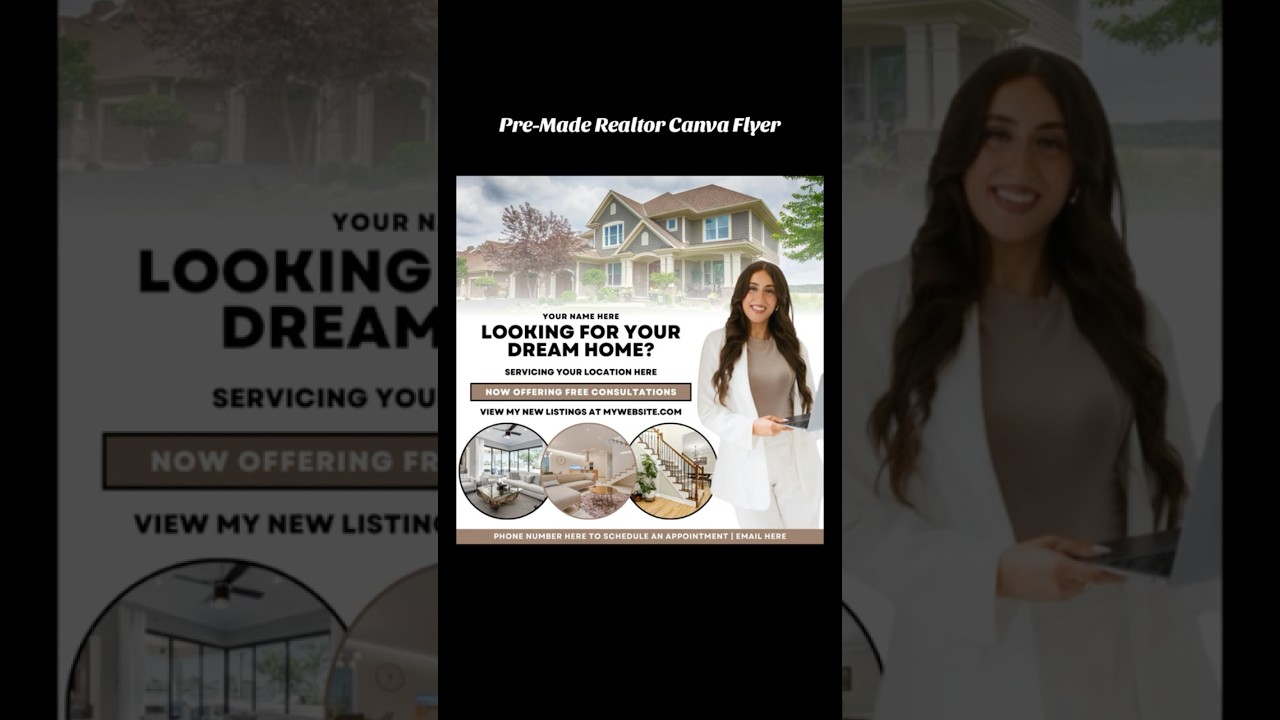 Realtor Pre-Made Flyer Template | Canva Tutorial