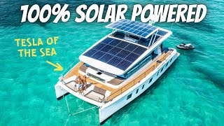 LIVING ON A 100% SOLAR POWERED YACHT (full tour) - YouTube