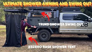BEST Overland Shower Setup 23Zero Rask Shower Privy | Trukd Awning Swing Out