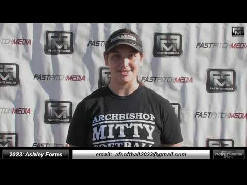 2023 Ashley Fortes 4.4 GPA - Catcher & 1st Base Softball Skills Video - Archbishop Mitty High School