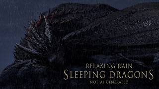 Sleep Well With Heavy Rain & Sleeping Dragons Sounds | Cozy Medieval Bedroom | House Of The Dragon