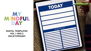 Mindful Daily Digital Planning Templates Vol 1 and 2 Walkthrough