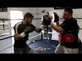 JORGE LINARES DISPLAYING KO POWER THROWING HOOKS TRAINING FOR LOMACHENKO!