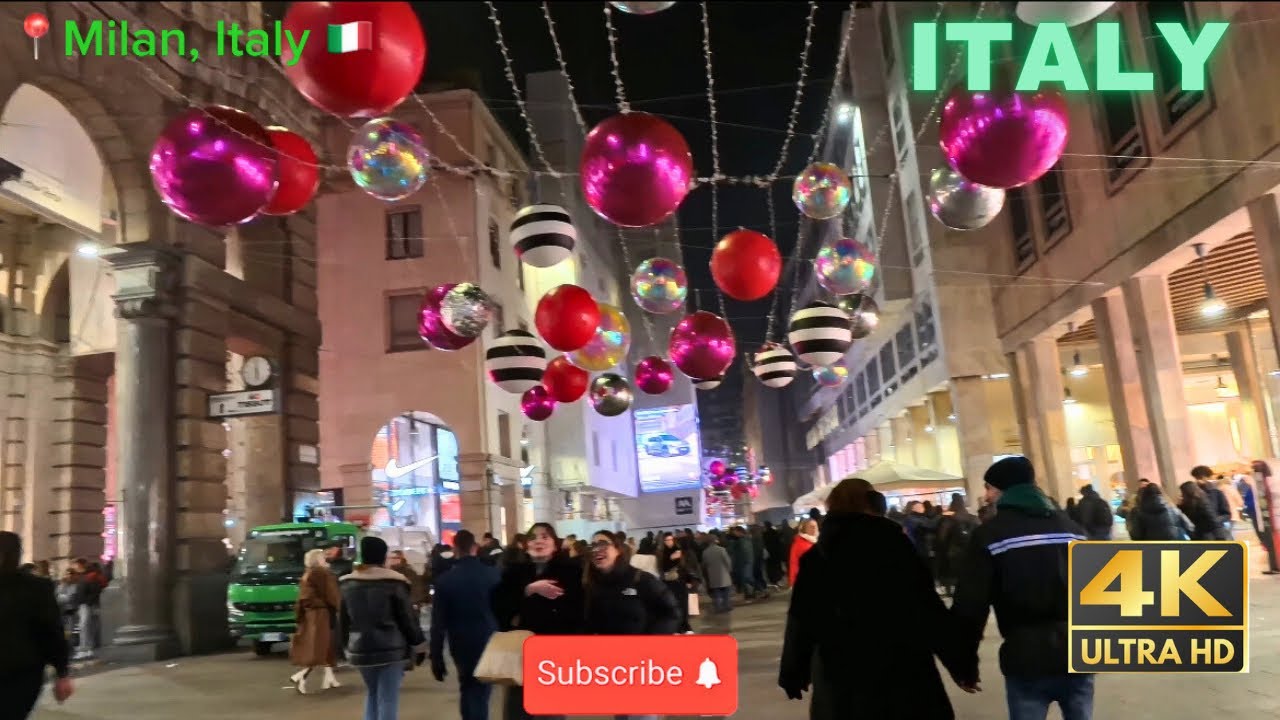 Milan nights: A walk from Galleria Vittorio Emanuele II to Corso Vittorio Emanuele II Italy 🇮🇹