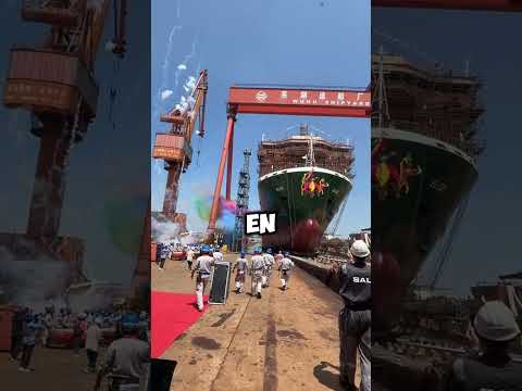 Big Celebration! Launch of a New Ship 🚢✨ #shorts