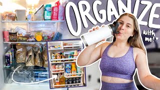 ORGANIZE MY APARTMENT WITH ME! Under the Sink, The Pantry, The Fridge, + My Random Cord Bin lol