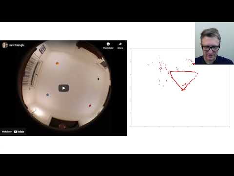 Optical three-point robot localization algorithm demo
