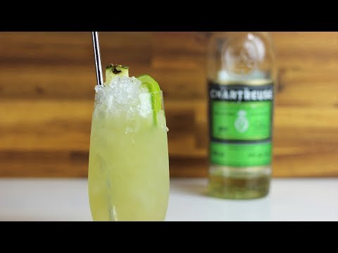 CHARTREUSE SWIZZLE - Tangy citrus & green herbal liqueur!