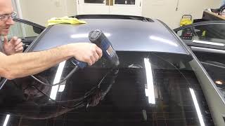 Window tinting dot matrix &quot;Drop and Dry&quot; method