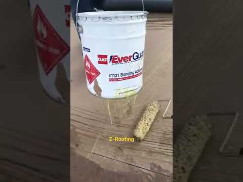 TPO adhesive application. #shorts #roof #roofing #commercialroofing