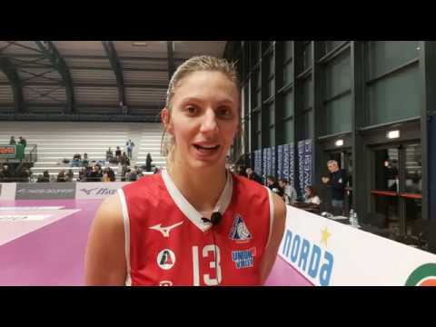 Valentina Zago felice per la netta vittoria con il Club Italia