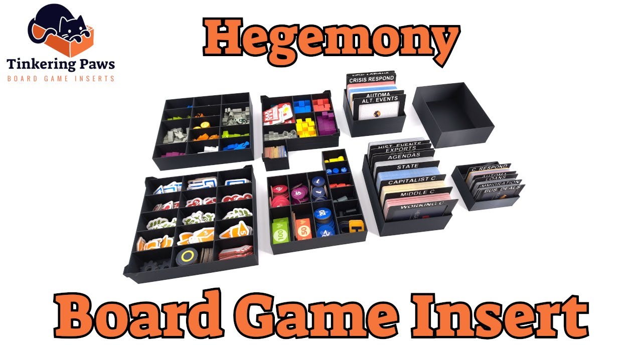 Hegemony - Board Game Insert / Organizer - Instructional Video - By Tinkering Paws