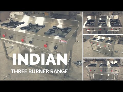 Three Burner Cooking Range With Hot Plate