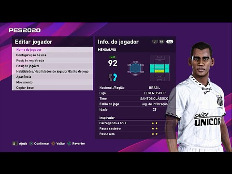 MENGÁLVIO LENDA DO SANTOS FC PES 2020
