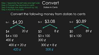 Converting Money from Cents to Dollars and Dollars to Cents - Math is the Way Corner