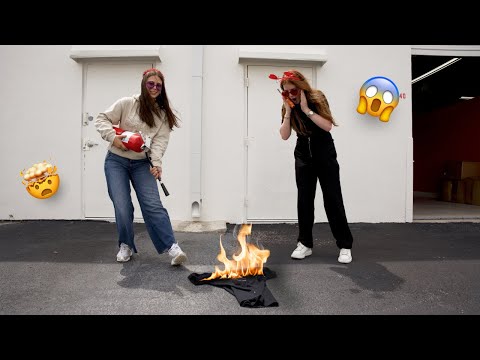 Testing out our products durability 👀( WE LIT OUR HOODIES ON FIRE 😳🔥)