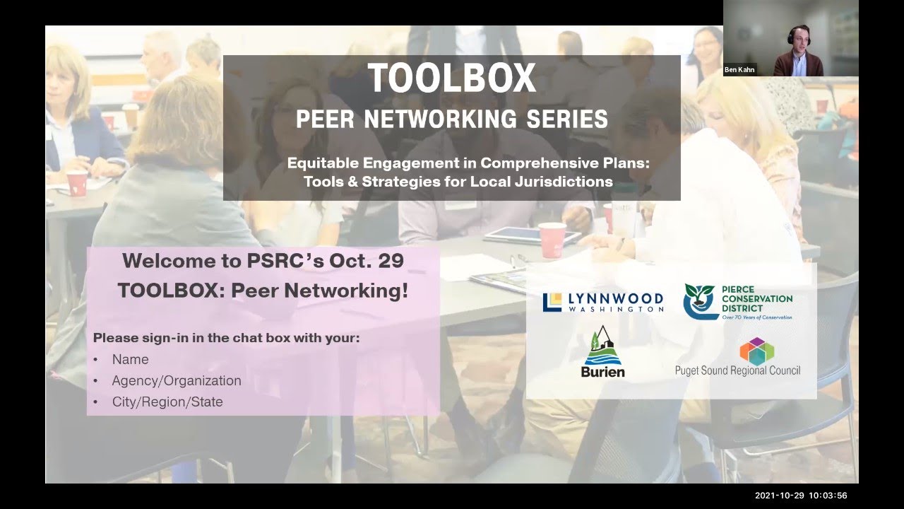 TOOLBOX Peer Networking Series: Equitable Engagement in Comprehensive Plans - Oct 29, 2021