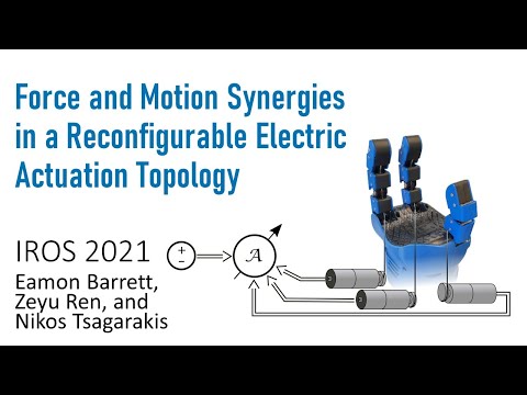 Grasping with Embedded Synergies through a Reconfigurable Electric Actuation Topology (IROS 2021)
