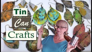 How to make recycled metal earrings from tin cans - no expensive jewelry making tools required