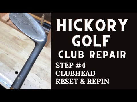Clubhead Reset and Repin on a Wooden-Shaft Golf Club - Hickory Golf Club Repair Step #4
