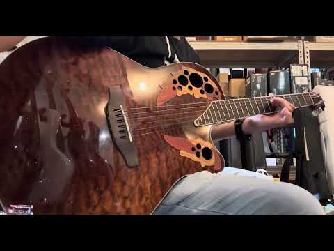 Ovation CE48P-TGE-G E-Acoustic Guitar Celebrity Elite Plus Super Shallow Tiger Eye Brown